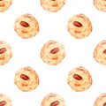 traditional Chinese almond cookies watercolor pattern