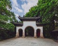 Traditional Chinese arched gate, near Lingyin Temple, Hangzhou,