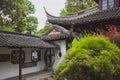 Chinese architecture and garden on Huxin Island in South Lake in Jiaxing, China