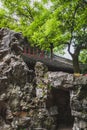 Chinese architecture and garden on Huxin Island in South Lake in Jiaxing, China