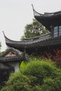 Chinese architecture and garden on Huxin Island in South Lake in Jiaxing, China