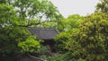Chinese architecture and garden on Huxin Island in South Lake in Jiaxing, China
