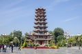 Traditional Chinese Architecture Of Pagoda On The Main Square Of Zhangye City