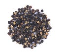 Traditional Chinese black herbs dried wolfberry Royalty Free Stock Photo