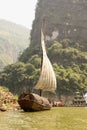 Traditional Chinese boat on Yangtze river, China Royalty Free Stock Photo