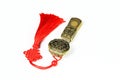 Traditional chinese brass amulet as presents.