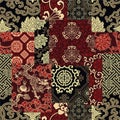 Traditional Chinese brocade silk fabric patchwork Royalty Free Stock Photo