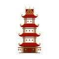 Traditional Chinese Building, Pagoda, Ancient Cultural Oriental Architecture Object Vector Illustration Royalty Free Stock Photo