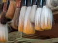 Traditional chinese calligraphy brushes in store Royalty Free Stock Photo