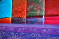 Traditional Chinese colourful silk scarves Royalty Free Stock Photo