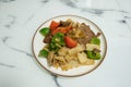 Traditional Chinese cuisine: Stir-fried beef with mushrooms Royalty Free Stock Photo