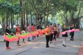 Traditional Chinese dance Liwan lake park Guangzhou China