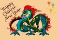 Traditional chinese Dragon, ancient symbol of asian or china culture, decoration for new year celebration, mythology