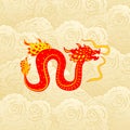 Traditional chinese Dragon character. Flat style. Vector illustration Royalty Free Stock Photo