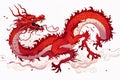 Traditional Chinese dragon engraving illustration. Chinese year of the dragon Royalty Free Stock Photo