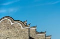 Traditional chinese eaves under blue sky