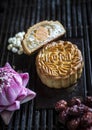 Traditional chinese festive mooncake pastry dessert