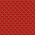 Traditional chinese fish scale seamless pattern. Asian sea wave luxury ornament. Royalty Free Stock Photo