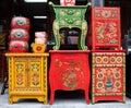 Traditional Chinese furniture shop Royalty Free Stock Photo