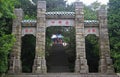 Traditional chinese gate in park of mountain Lu