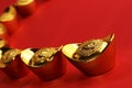 Traditional chinese gold ingots Royalty Free Stock Photo