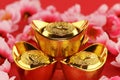 Traditional chinese gold ingots Royalty Free Stock Photo