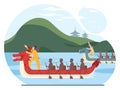 Traditional chinese holiday. Characters celebrate national asian