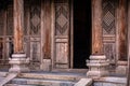 Traditional Chinese House Entrance with wooden columns