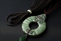 traditional chinese jade pendant on silk cloth Royalty Free Stock Photo