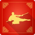 Traditional Chinese Kung Fu Master Icon, Flat Design Royalty Free Stock Photo