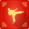 Traditional Chinese Kung Fu Master Icon, Flat Design Royalty Free Stock Photo