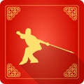 Traditional Chinese Kung Fu Master Icon, Flat Design Royalty Free Stock Photo