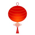 Traditional Chinese lantern with a knot in a flat style. Royalty Free Stock Photo
