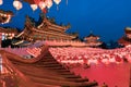 Traditional Chinese lanterns display in Thean Hou Temple illuminated for Chinese new year festival, Kuala Lumpur, Malaysia.