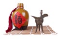 The traditional Chinese liquor and bronze cup