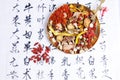 Traditional Chinese medicine and the prescription Royalty Free Stock Photo