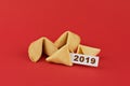 Traditional Chinese new year fortune cookies on red