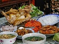 Traditional Chinese New year meal Vietnam.