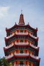 Traditional Chinese Pagoda Tower with Intricate Details