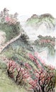Traditional Chinese painting , landscape Royalty Free Stock Photo
