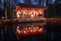 Traditional Chinese pavilions in Lazienki Park Royalty Free Stock Photo