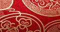 Traditional Chinese Red and Gold Cloud Pattern Background Royalty Free Stock Photo