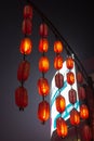 Traditional Chinese red lanterns in Luoyang Old Town at night, Luoyang, China Royalty Free Stock Photo