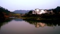 Traditional Chinese residence house on the riverside Royalty Free Stock Photo