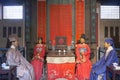 Traditional Chinese Residences interior mannequins with traditional cloth sitting in the hall in Tianshui Folk Arts Museum Hu Shi