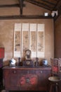 Traditional Chinese Residences interior retro decoration chair cabinet vase and scroll painting in Tianshui Folk Arts Museum Hu