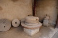 Traditional Chinese Residences interior stone mill in Tianshui Folk Arts Museum Hu Shi folk house, Gansu China