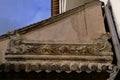 Traditional Chinese Residences interior stone tile eaves with decoration carving in Tianshui Folk Arts Museum Hu Shi folk house, Royalty Free Stock Photo