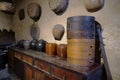 Traditional Chinese Residences kitchen interior in Tianshui Folk Arts Museum Hu Shi folk house, Gansu China Royalty Free Stock Photo