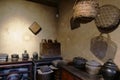 Traditional Chinese Residences kitchen interior in Tianshui Folk Arts Museum Hu Shi folk house, Gansu China Royalty Free Stock Photo